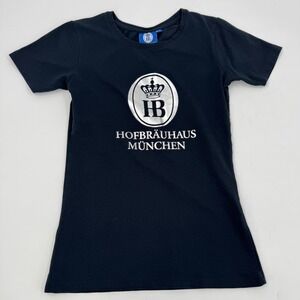 Hofbrauhaus Munchen T‎ Shirt Black Graphic Tee Oktoberfest Beer Womens Small